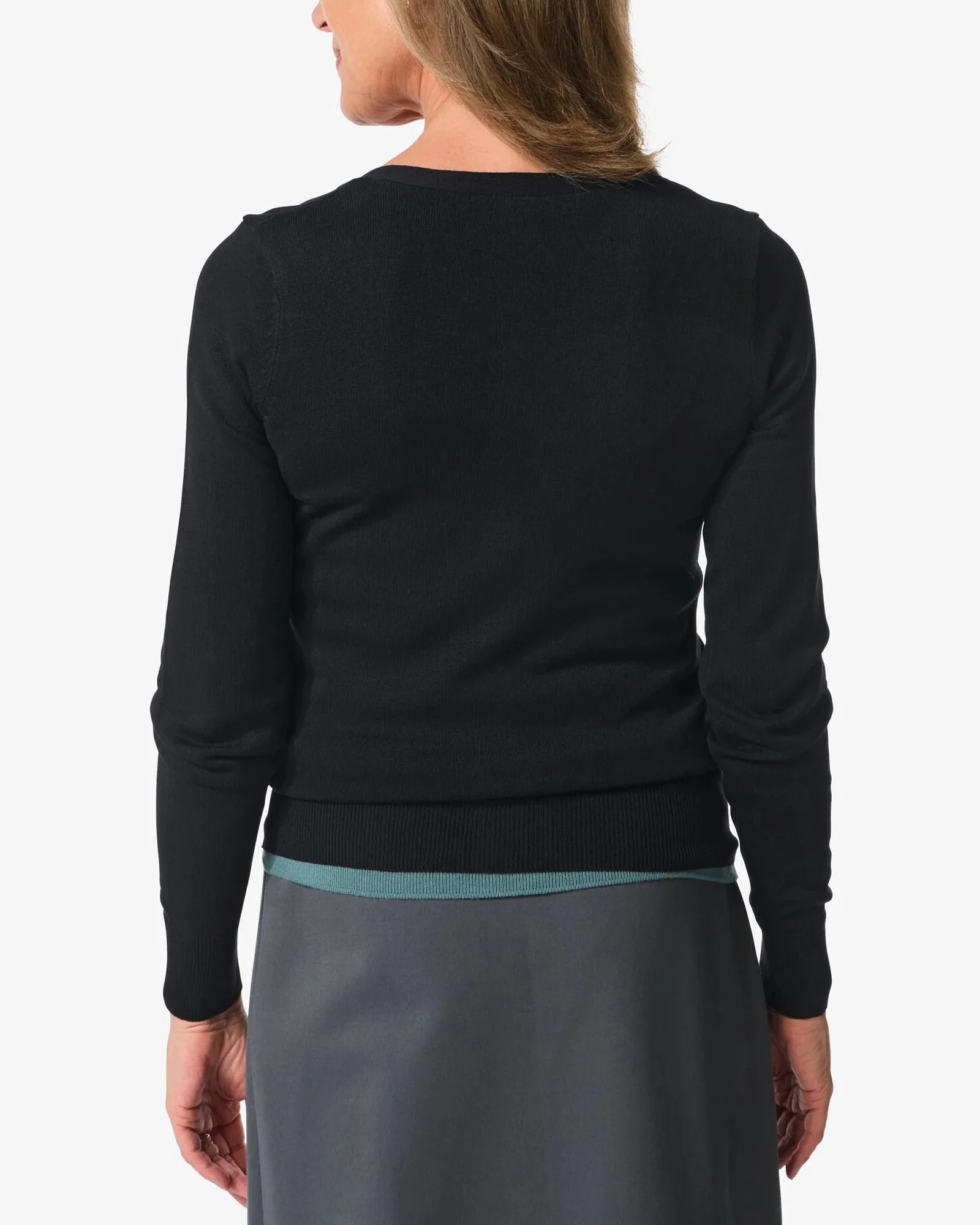 Womens Classic V-Neck Button-Down Long Sleeve Cardigan Sweater - Image 3