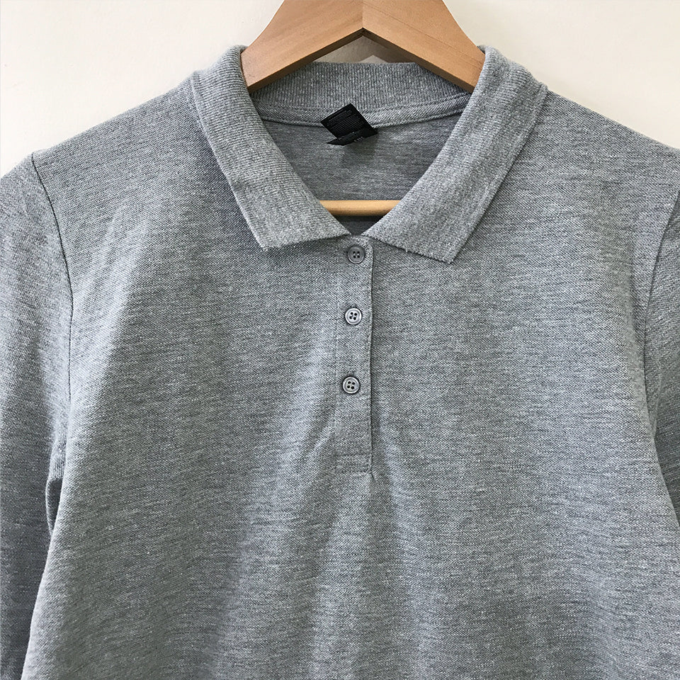 Womens cotton full sleeve polo t-shirt - Image 7
