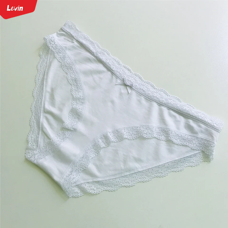 Womens Cotton Lace Trim Underwear Hipster Panties - Image 3