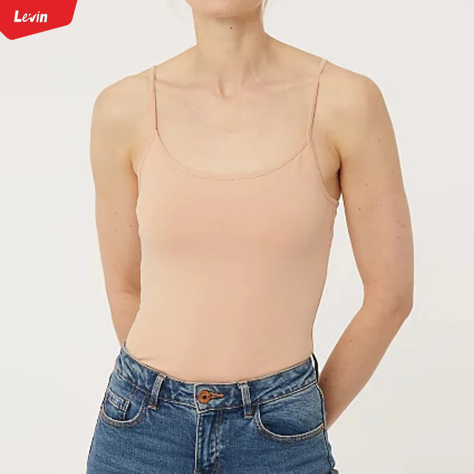 Women's Cotton Scoop Neck Adjustable Spaghetti Strap Cami Tank Tops - Image 4
