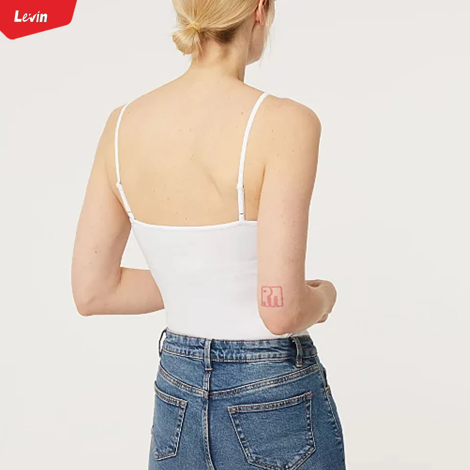 Women's Cotton Scoop Neck Adjustable Spaghetti Strap Cami Tank Tops - Image 5
