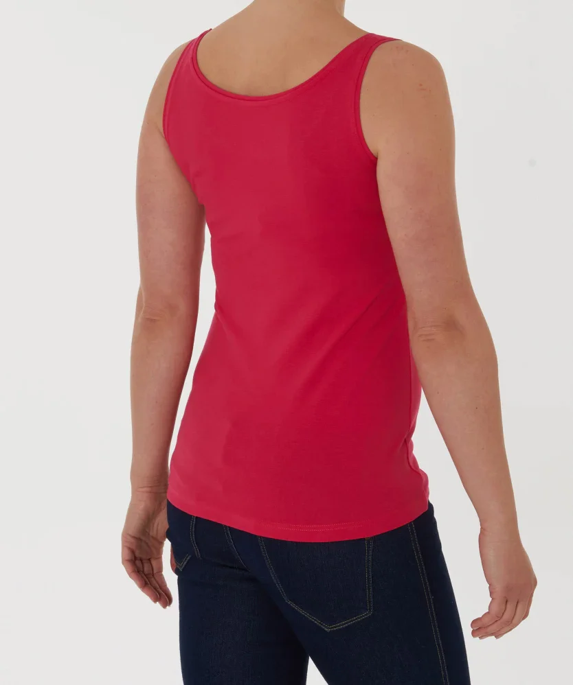 Womens Cotton Stretch Round Neck Solid Tank Top - Image 5
