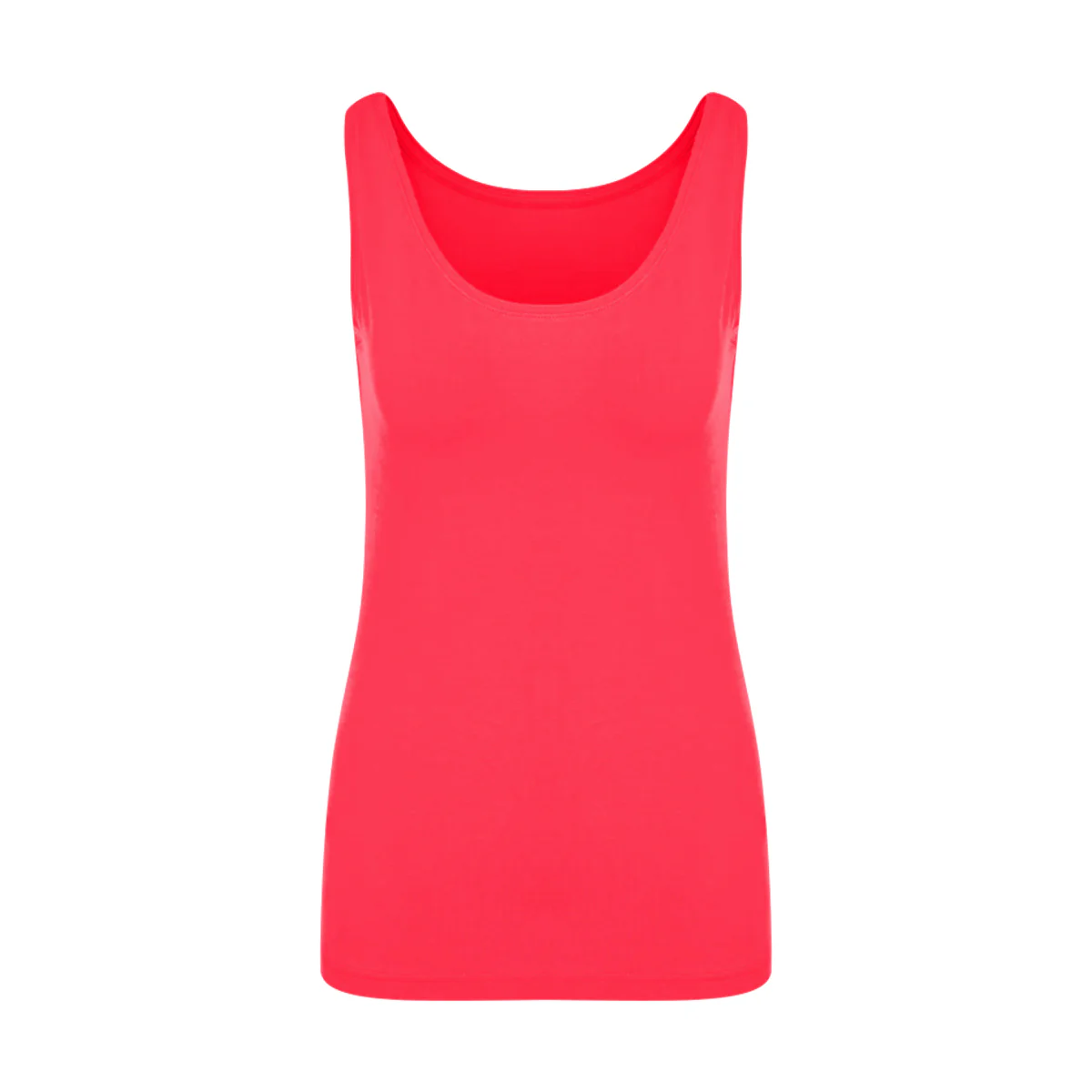 Womens Cotton Stretch Round Neck Solid Tank Top - Image 9