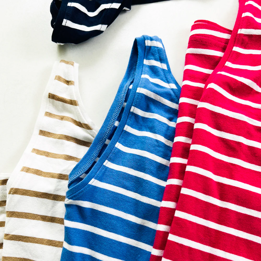 Womens Cotton Stretch Round Neck Striped Tank Top - Image 22