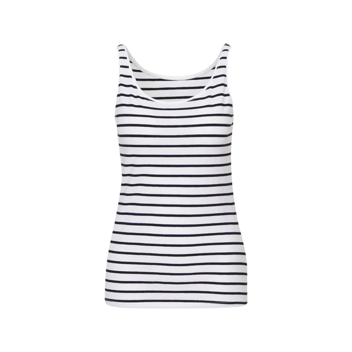 Womens Cotton Stretch Round Neck Striped Tank Top - Image 8