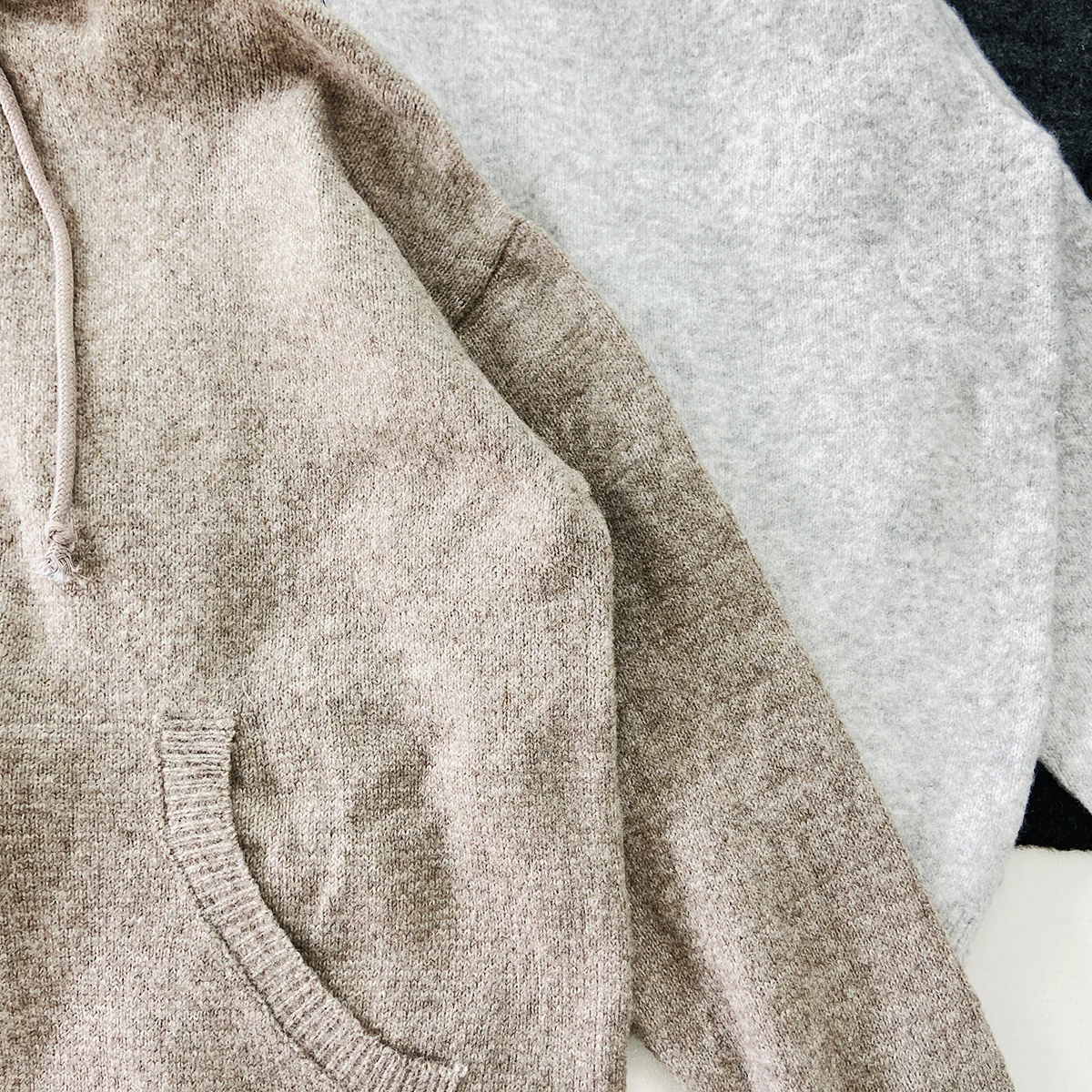 Womens Wool Blend Zip-Up Hoodie with Pockets - Image 10