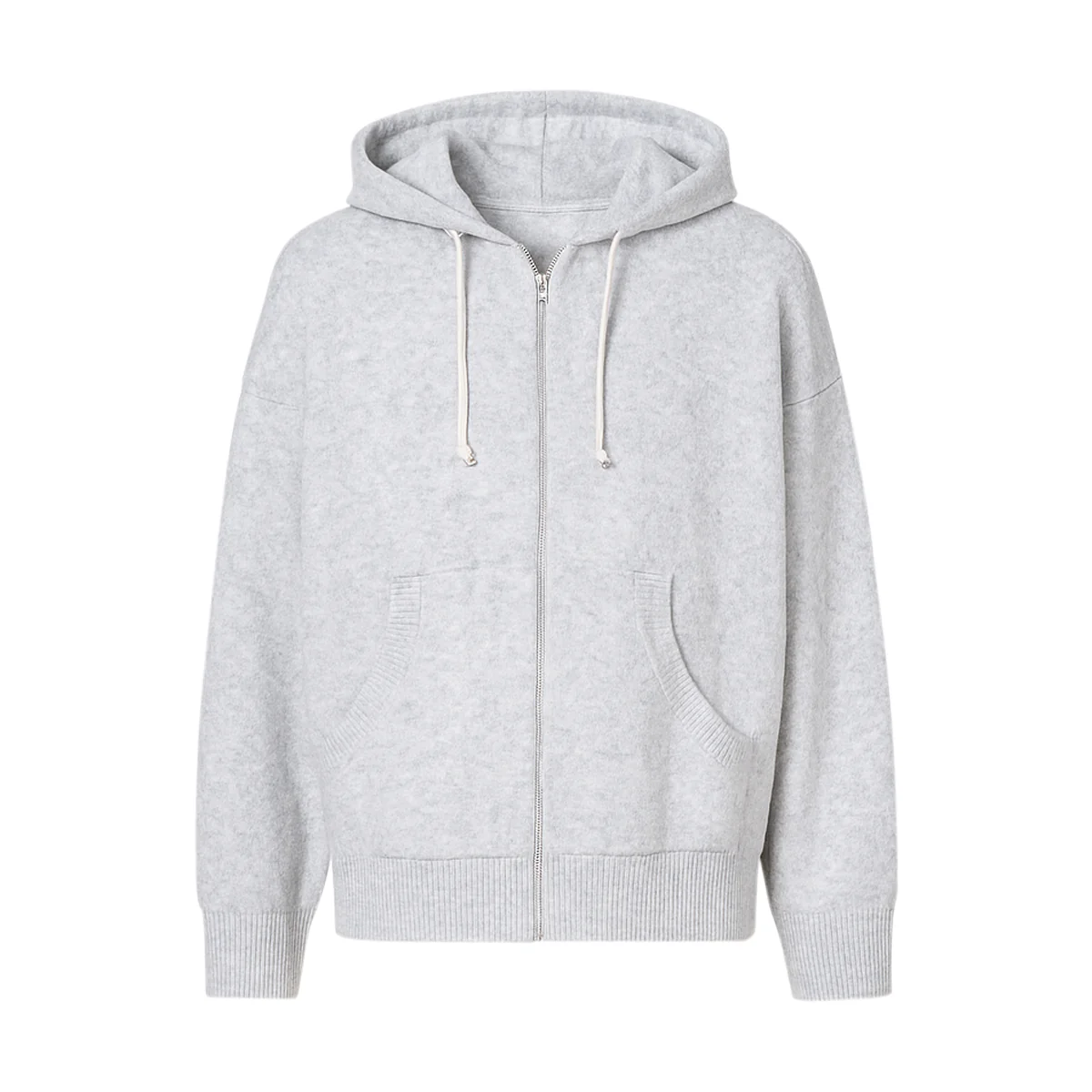 Womens Wool Blend Zip-Up Hoodie with Pockets - Image 13