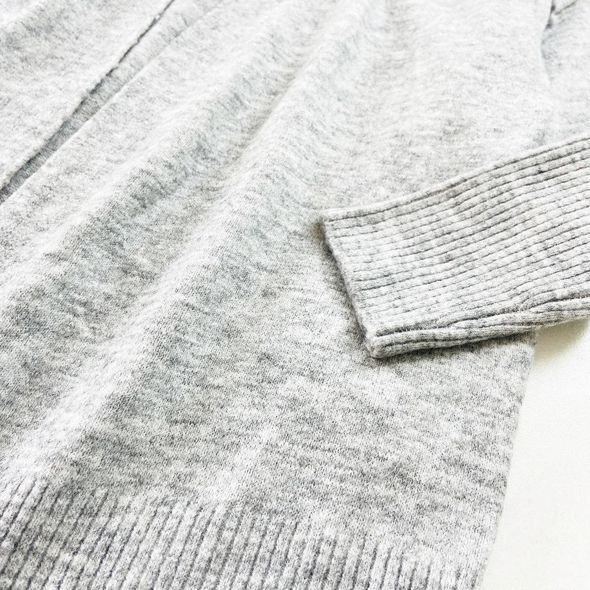 Womens Wool Blend Knit Open Front Longline Cardigan - Image 11