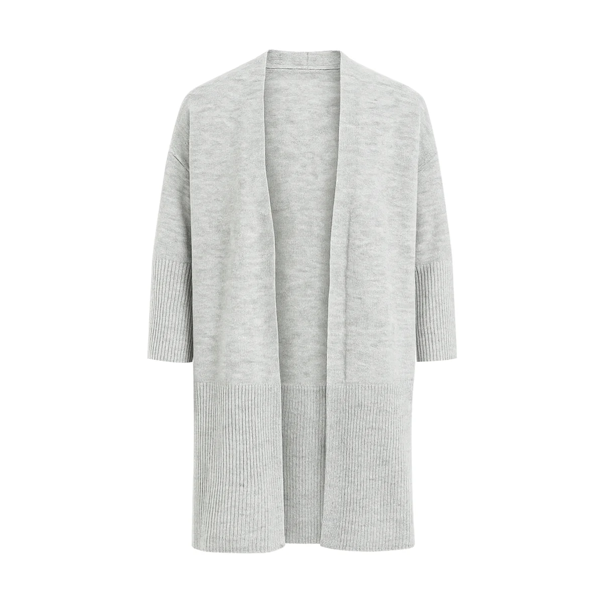 Womens Wool Blend Knit Open Front Longline Cardigan - Image 13