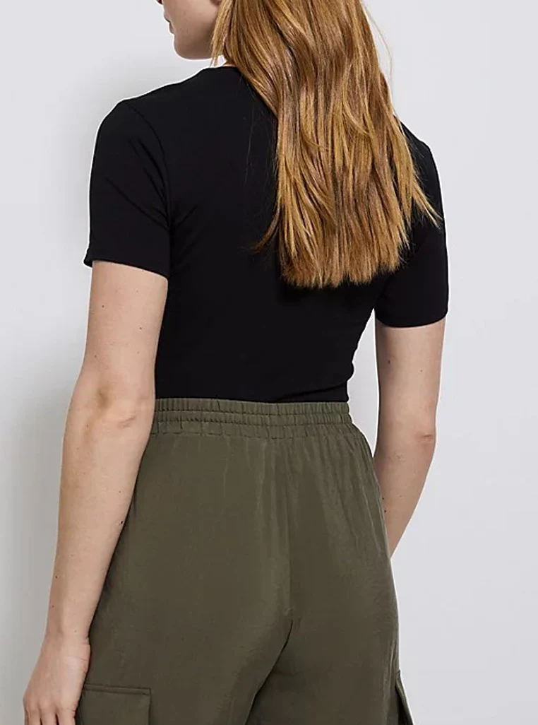 Womens Crew Neck Short Sleeve Soft Cotton Jersey T-Shirt - Image 3