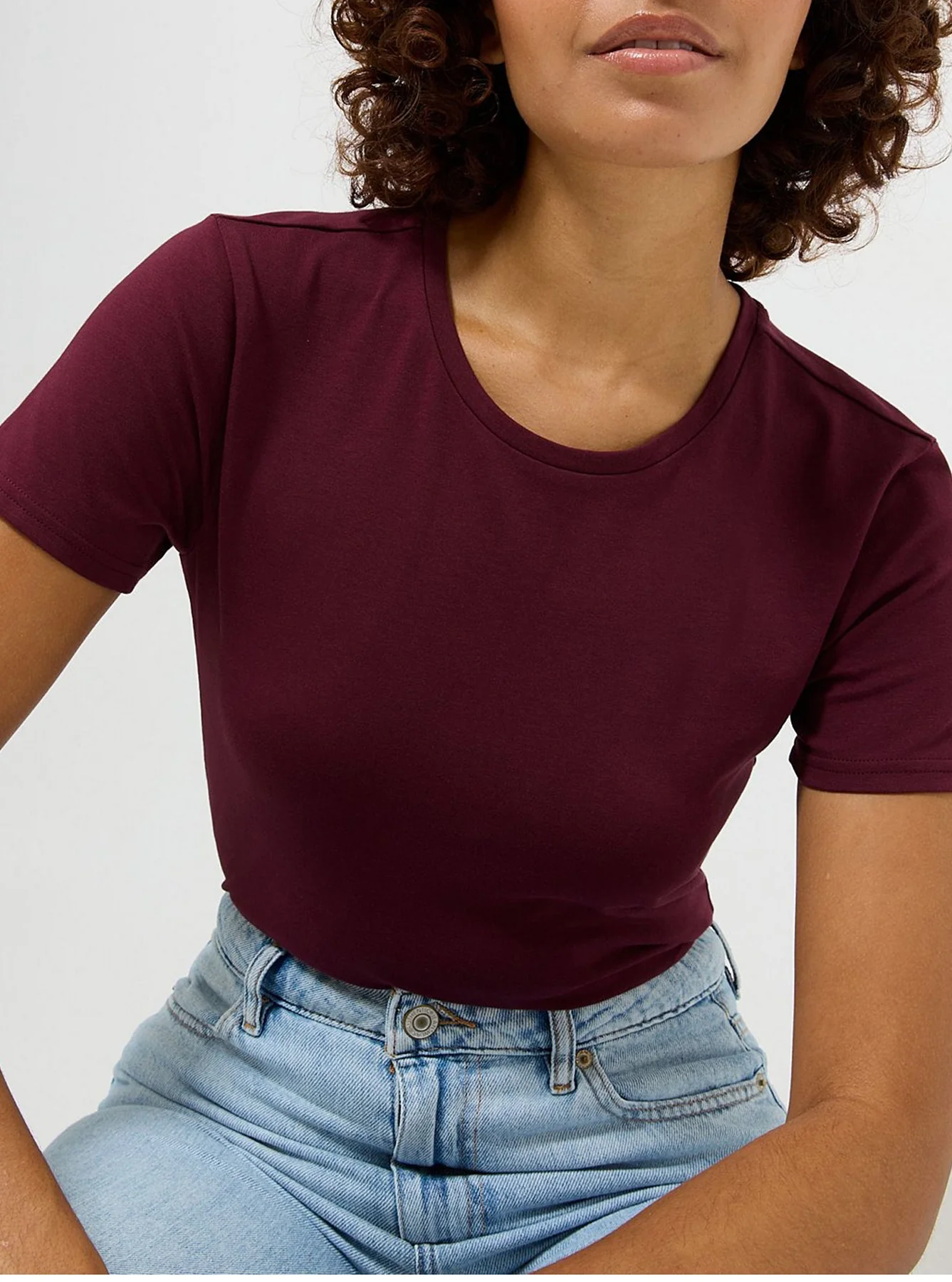 Womens Crew Neck Short Sleeve Soft Cotton Jersey T-Shirt - Image 8