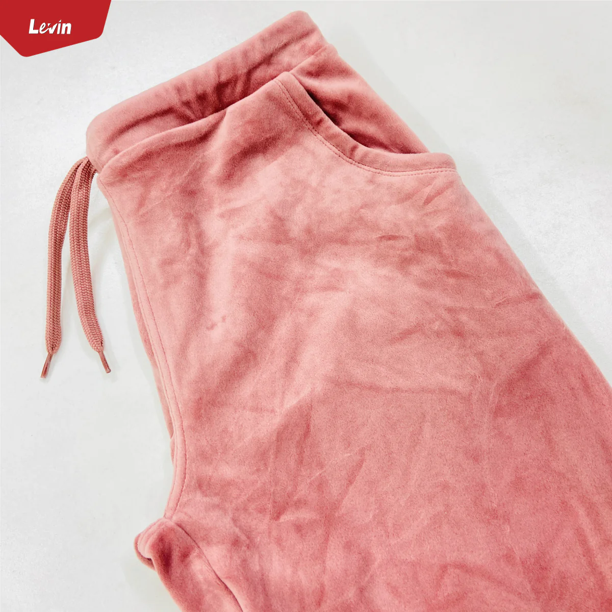 Women's Drawstring Waist Solid Velvet Trouser - Image 12