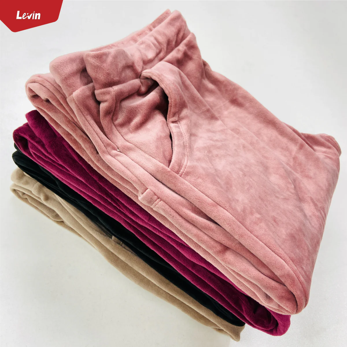 Women's Drawstring Waist Solid Velvet Trouser - Image 15