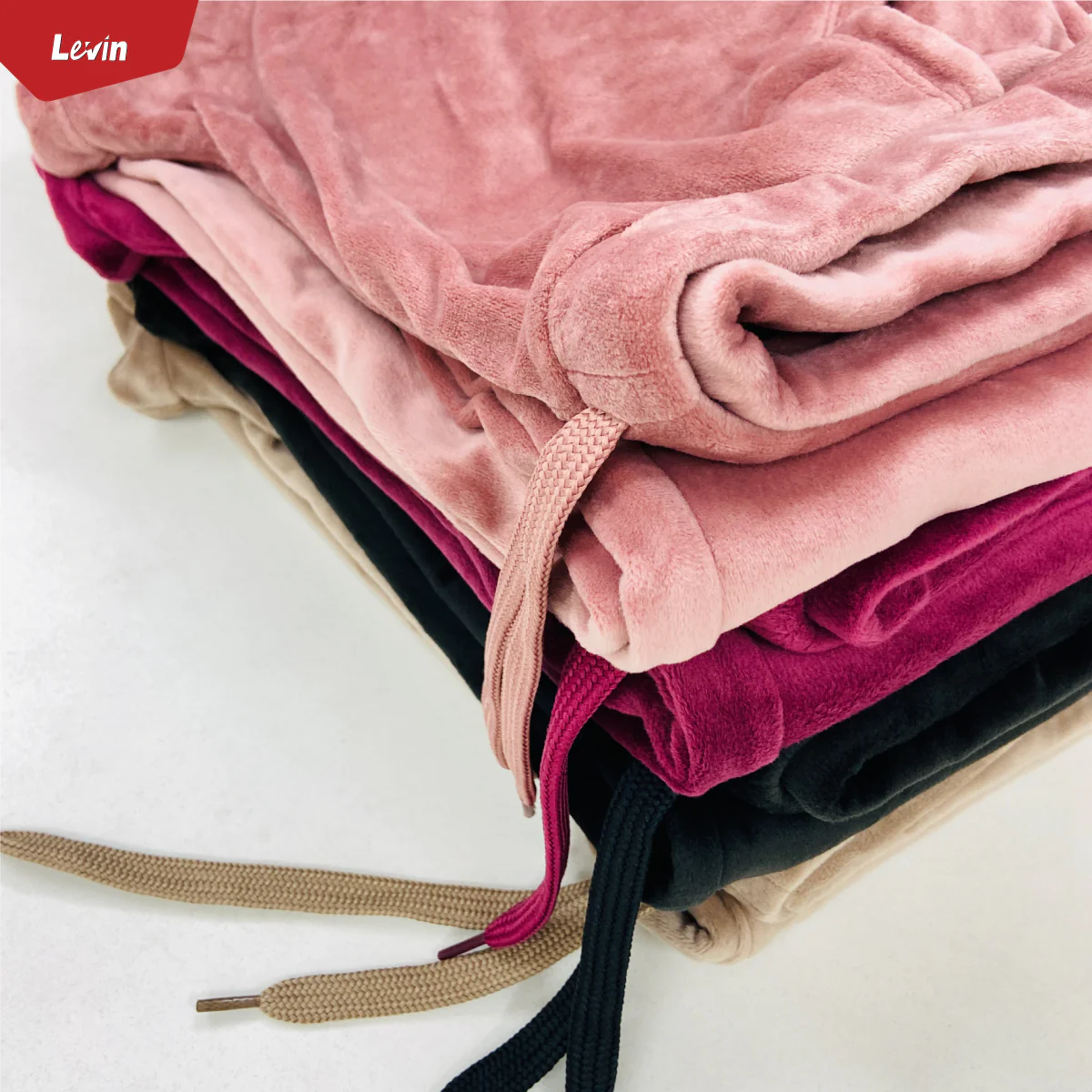 Women's Drawstring Waist Solid Velvet Trouser - Image 19