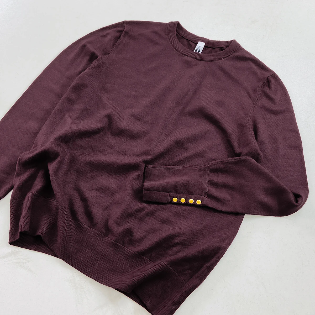 Womens Elegant Burgundy Knit Pullover Sweater - Image 2