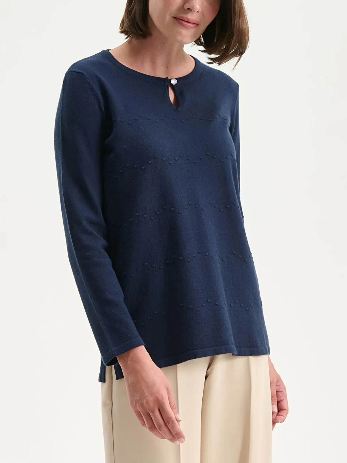 Womens Elegant Knit Pullover Long Sleeve Sweater - Image 2