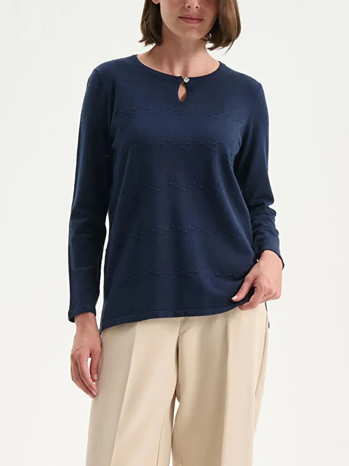 Womens Elegant Knit Pullover Long Sleeve Sweater - Image 3