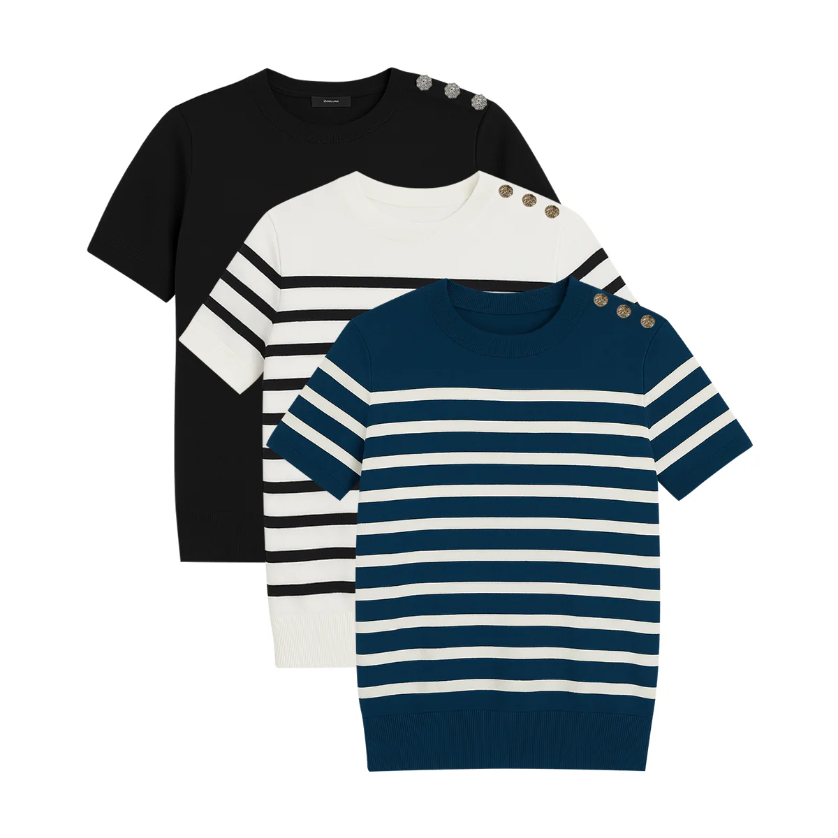 Womens Elegant Knit Short Sleeve Top - Image 14