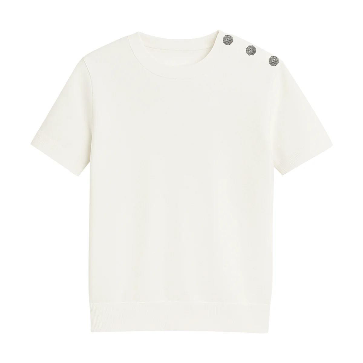 Womens Elegant Knit Short Sleeve Top - Image 15