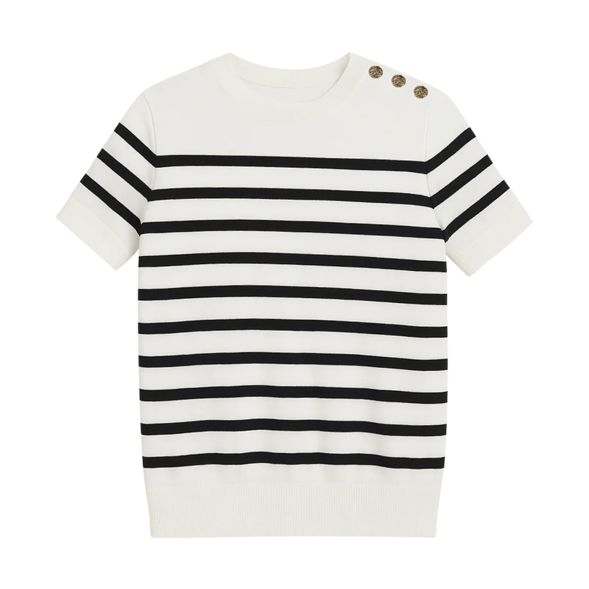 Womens Elegant Knit Short Sleeve Top - Image 17