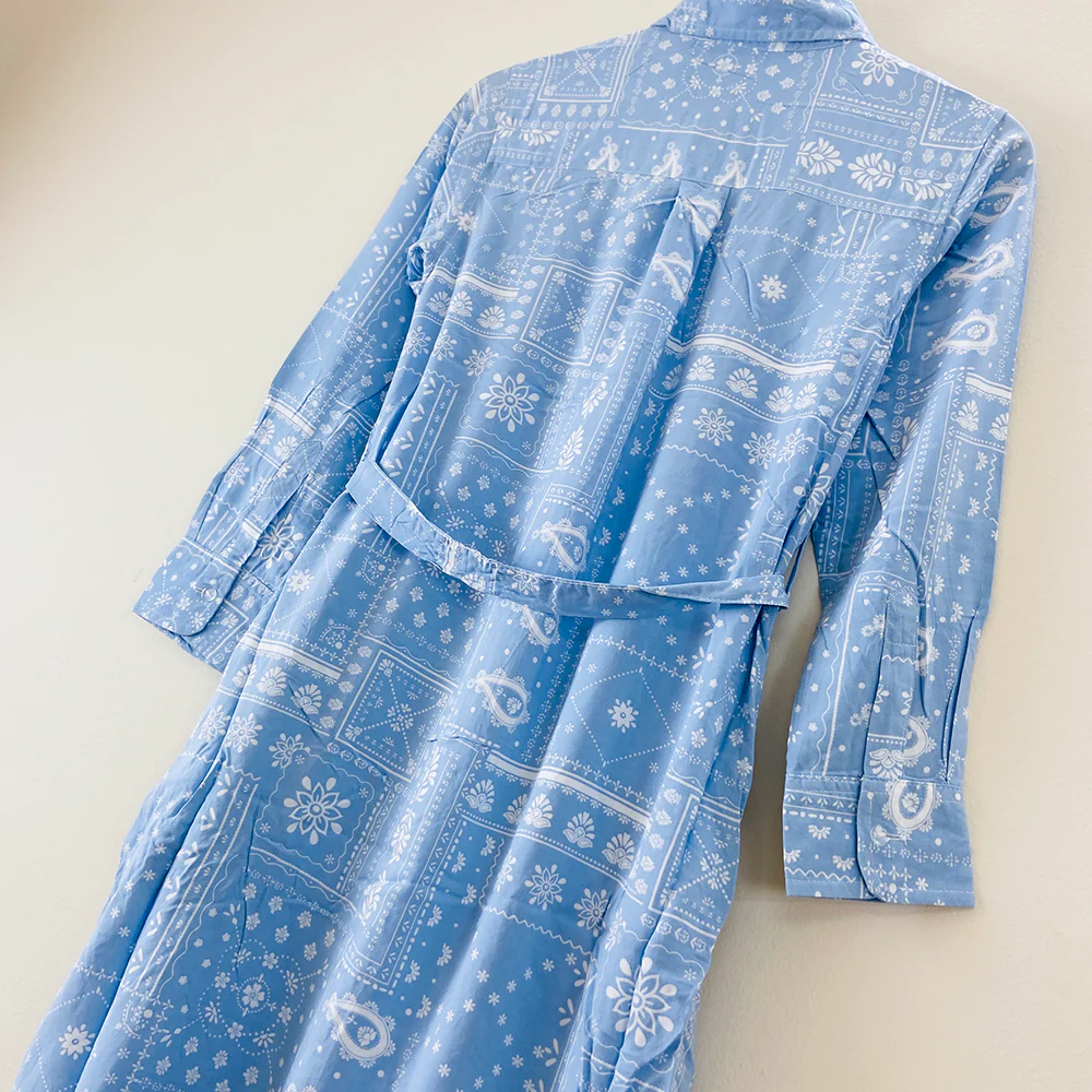 Womens Full Sleeve Abstract Midi Length Shirt Dress - Image 3