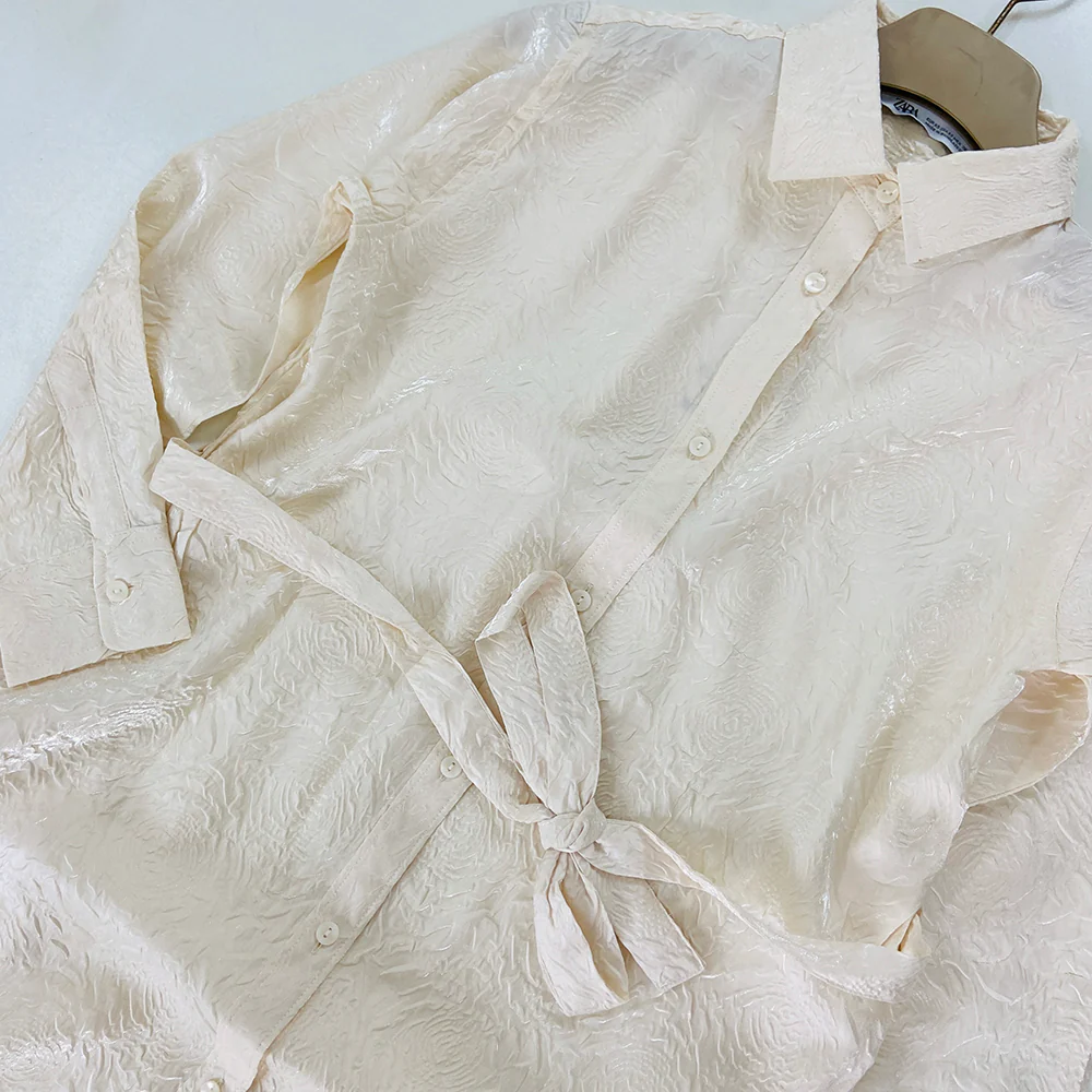 Womens Full Sleeve Textured Midi Length Shirt Dress - Image 16