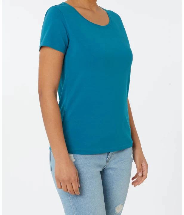 Womens Half Sleeve Round Neck Stretch T-shirt - Image 5
