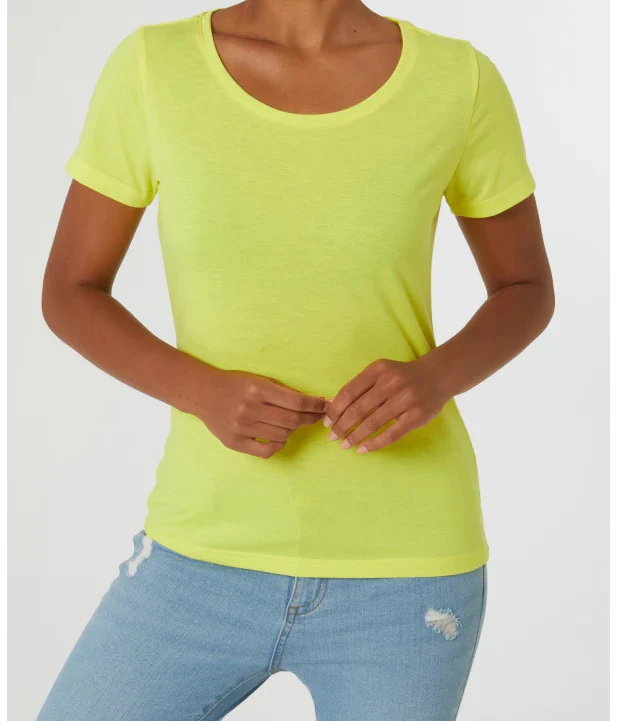 Womens Half Sleeve Round Neck Stretch T-shirt - Image 7