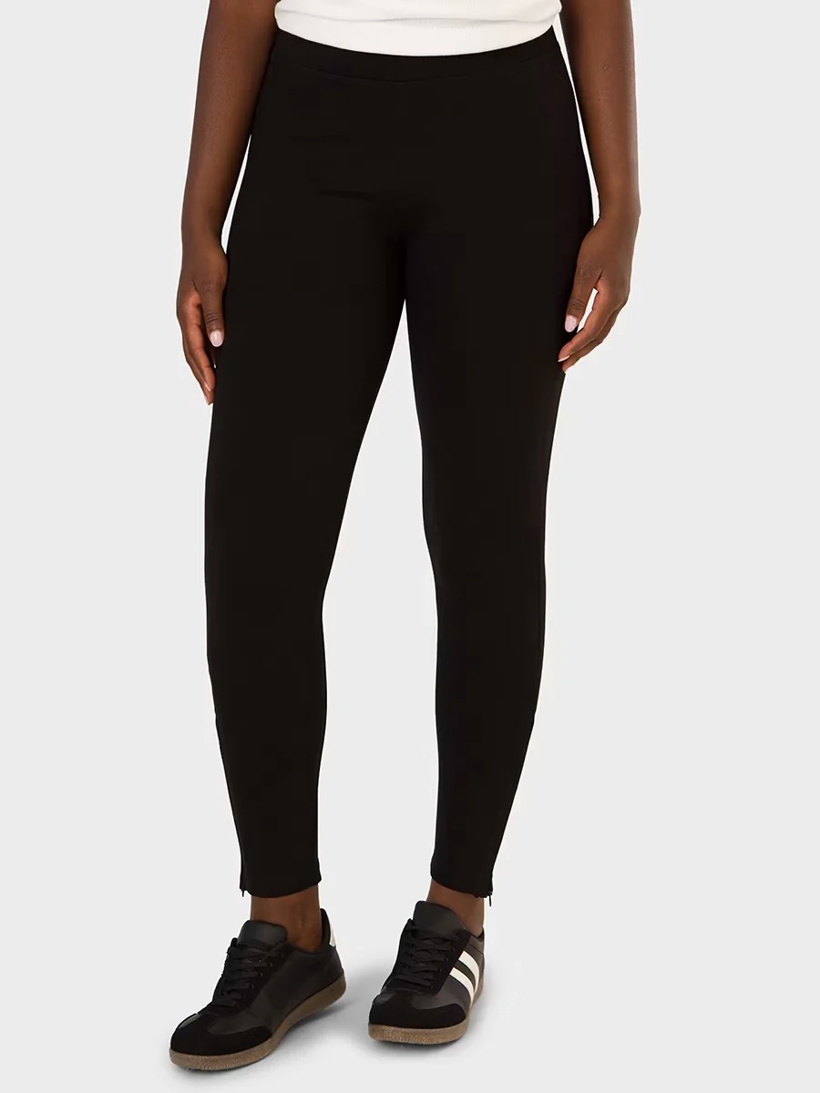 Womens High Rise Zip Hem Pull on Pant - Image 2
