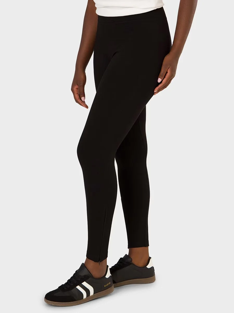 Womens High Rise Zip Hem Pull on Pant - Image 3