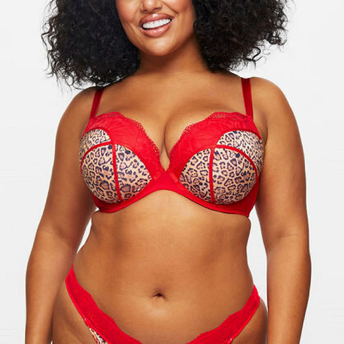 Womens Instinctive Lace Padded Plunge Push-Up Bra - Image 5