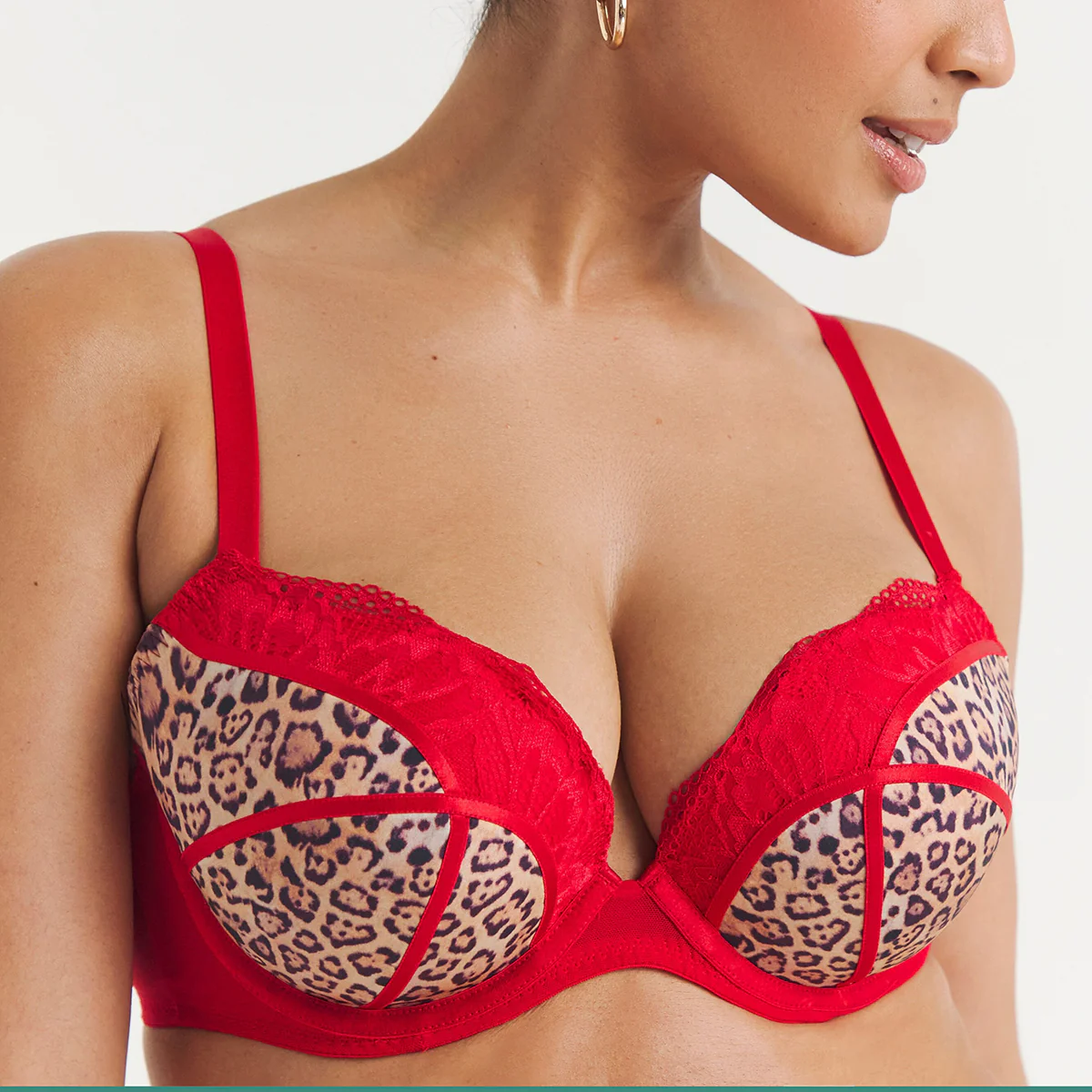 Womens Instinctive Lace Padded Plunge Push-Up Bra - Image 8