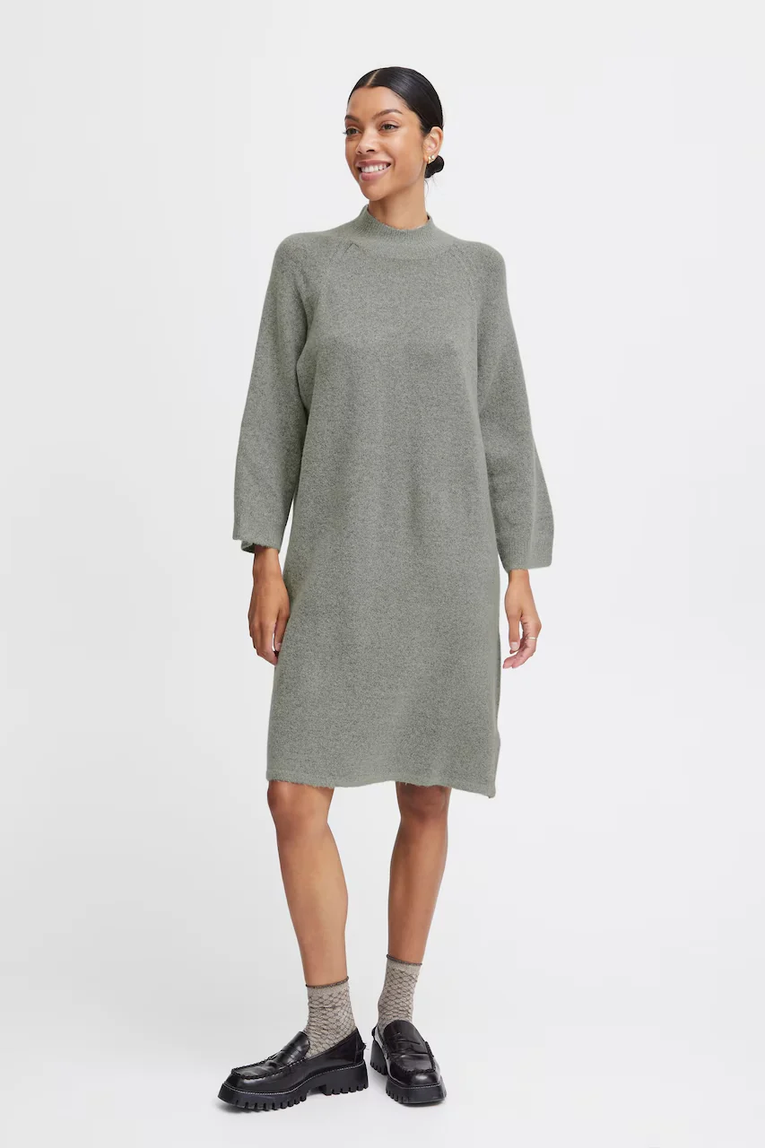 Womens Knee Long Knitted Sweater Dress - Image 15