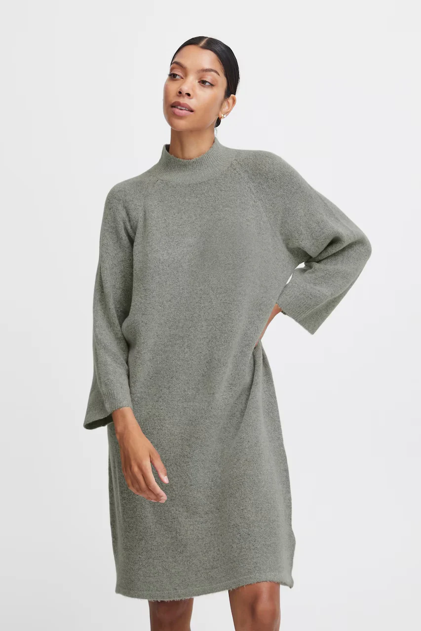 Womens Knee Long Knitted Sweater Dress - Image 18