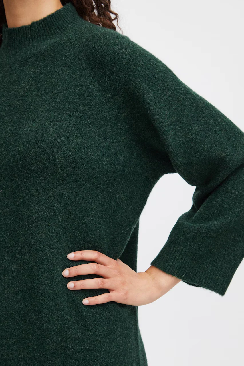 Womens Knee Long Knitted Sweater Dress - Image 5