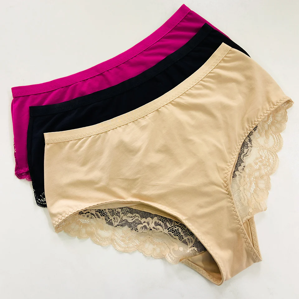 Womens Premium High Waisted Lace Full Back Cover Panty - Image 2