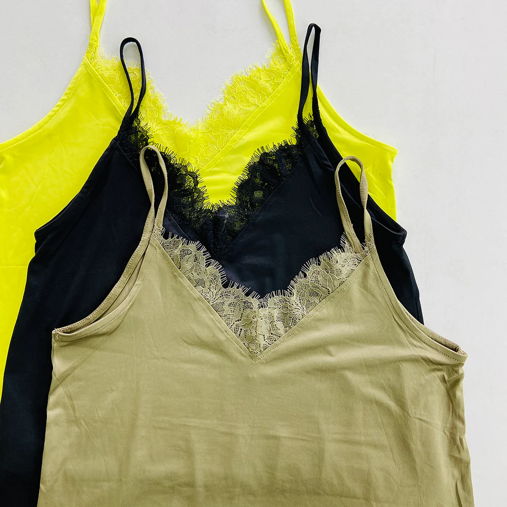 Womens Lace Top with Spaghetti Straps - Image 7