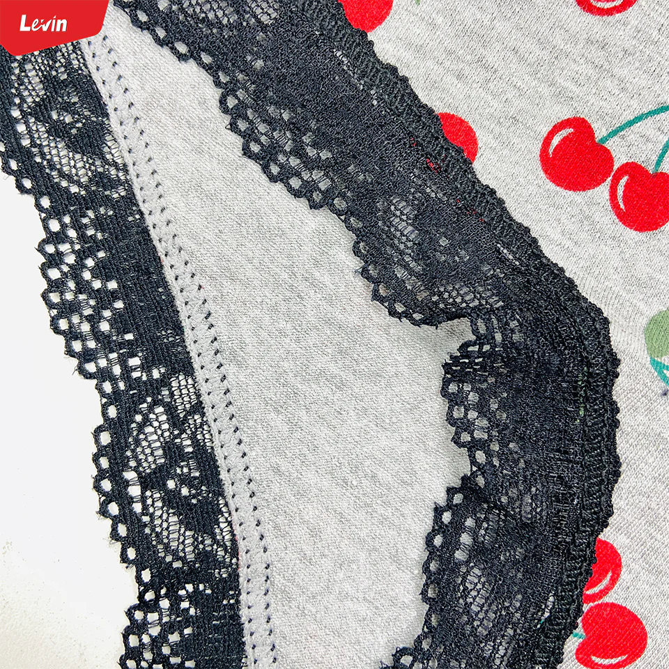 Womens Lace Trim Mid Rise Cotton Panty - Image 10