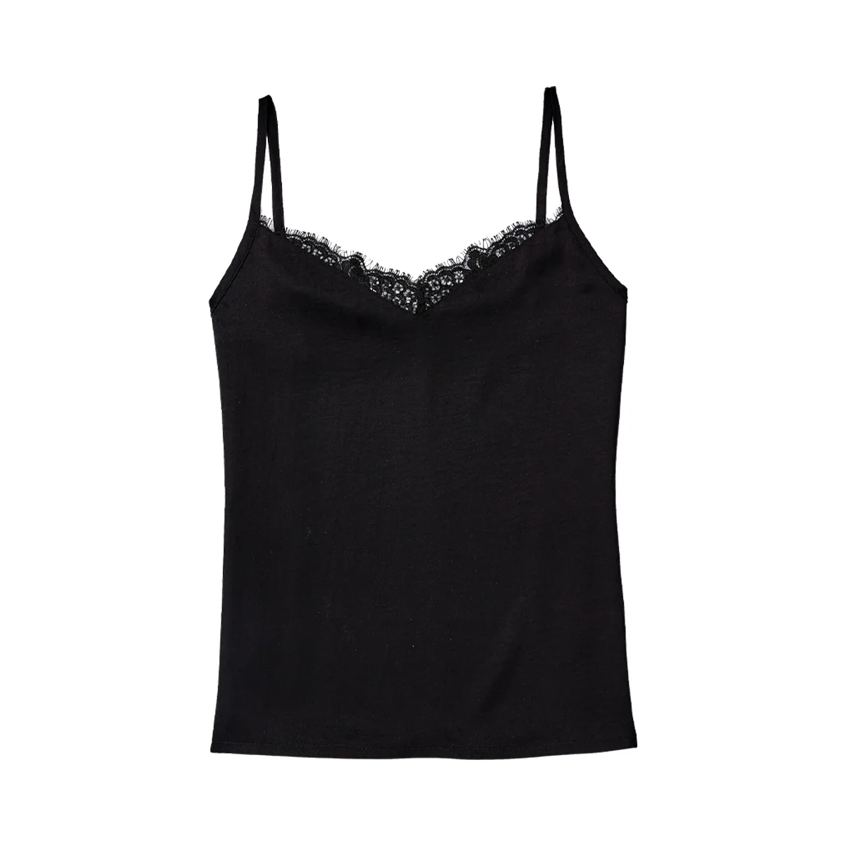 Womens Lace Trim Adjustable Straps V-Neck Camisole Tank Top - Image 19