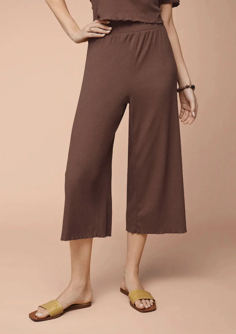 Womens Lightweight Crinkle Culotte 3/4 Pajama - Image 3
