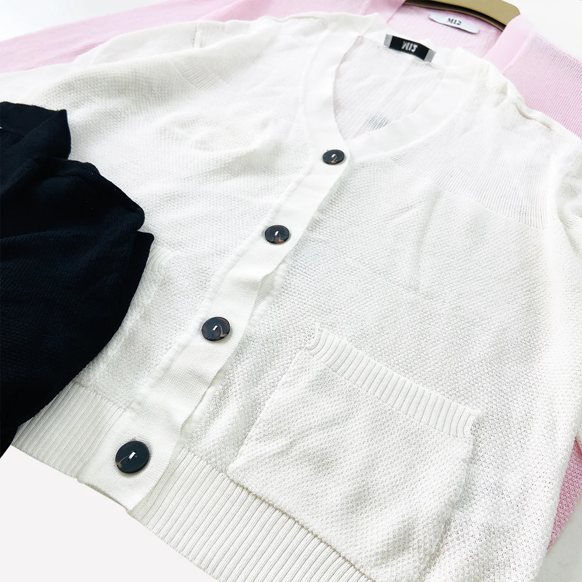 Womens Lightweight Knit Cardigan with Pockets - Image 2