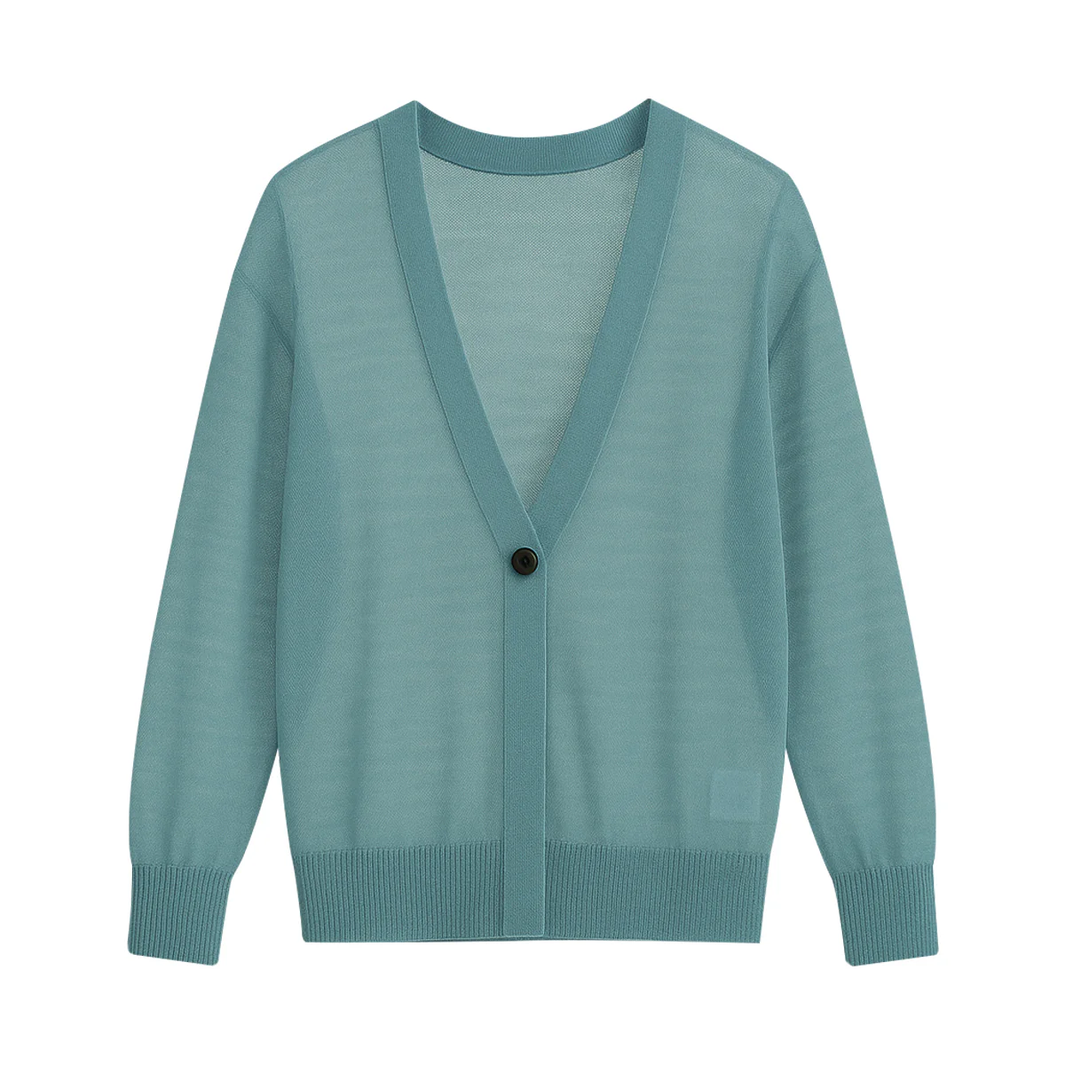 Womens Lightweight Sheer Knit V-Neck Cardigan - Image 12