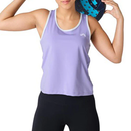Womens Lilac Racerback Sports Tank Top - Image 2