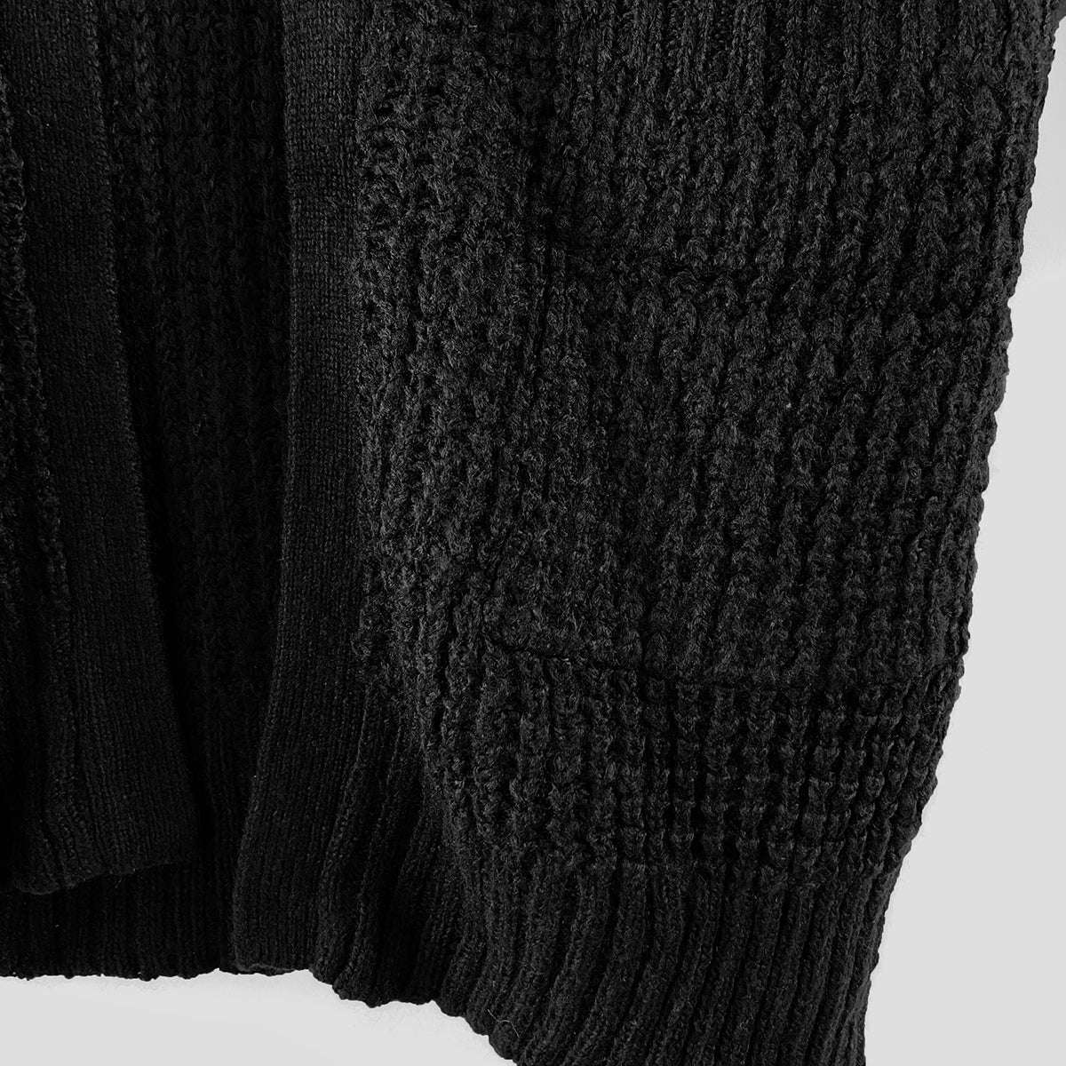 Womens Waffle Knitted Hooded Open-Front Cardigan with Pockets - Image 9