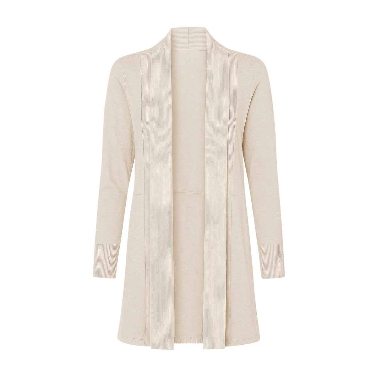 Womens Long Open Front Knit Lightweight Soft Cardigan Coat - Image 10