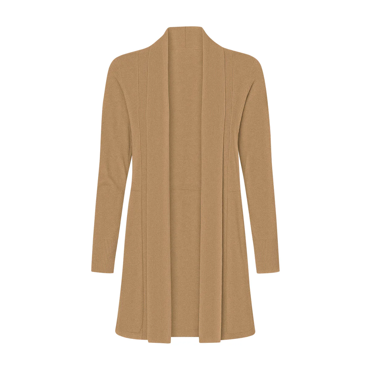 Womens Long Open Front Knit Lightweight Soft Cardigan Coat - Image 11