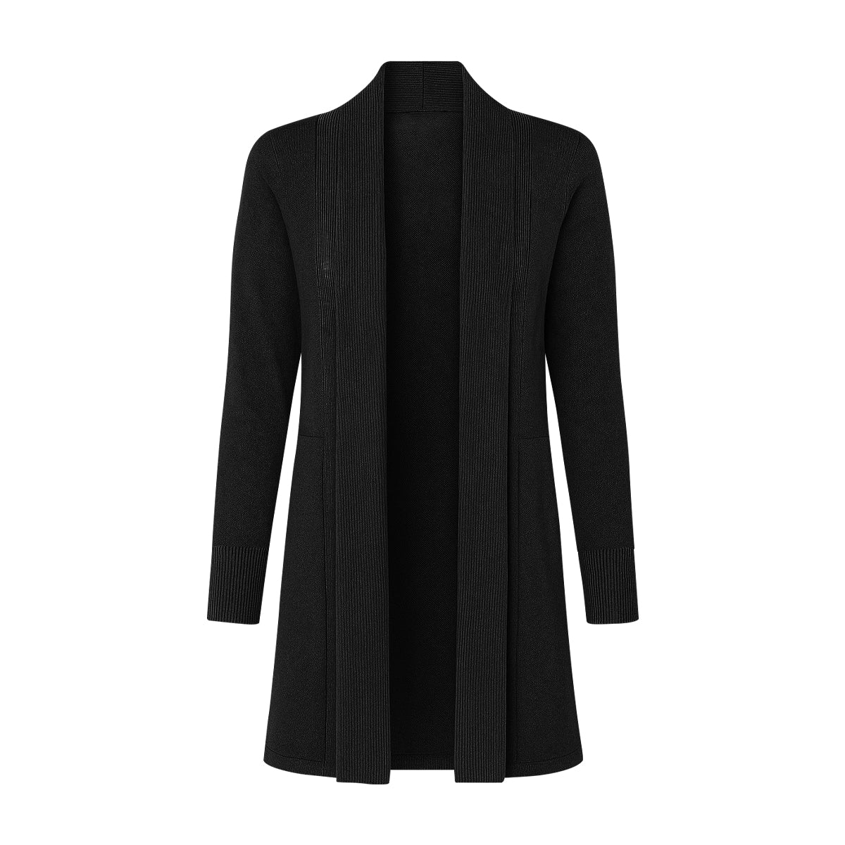 Womens Long Open Front Knit Lightweight Soft Cardigan Coat - Image 12