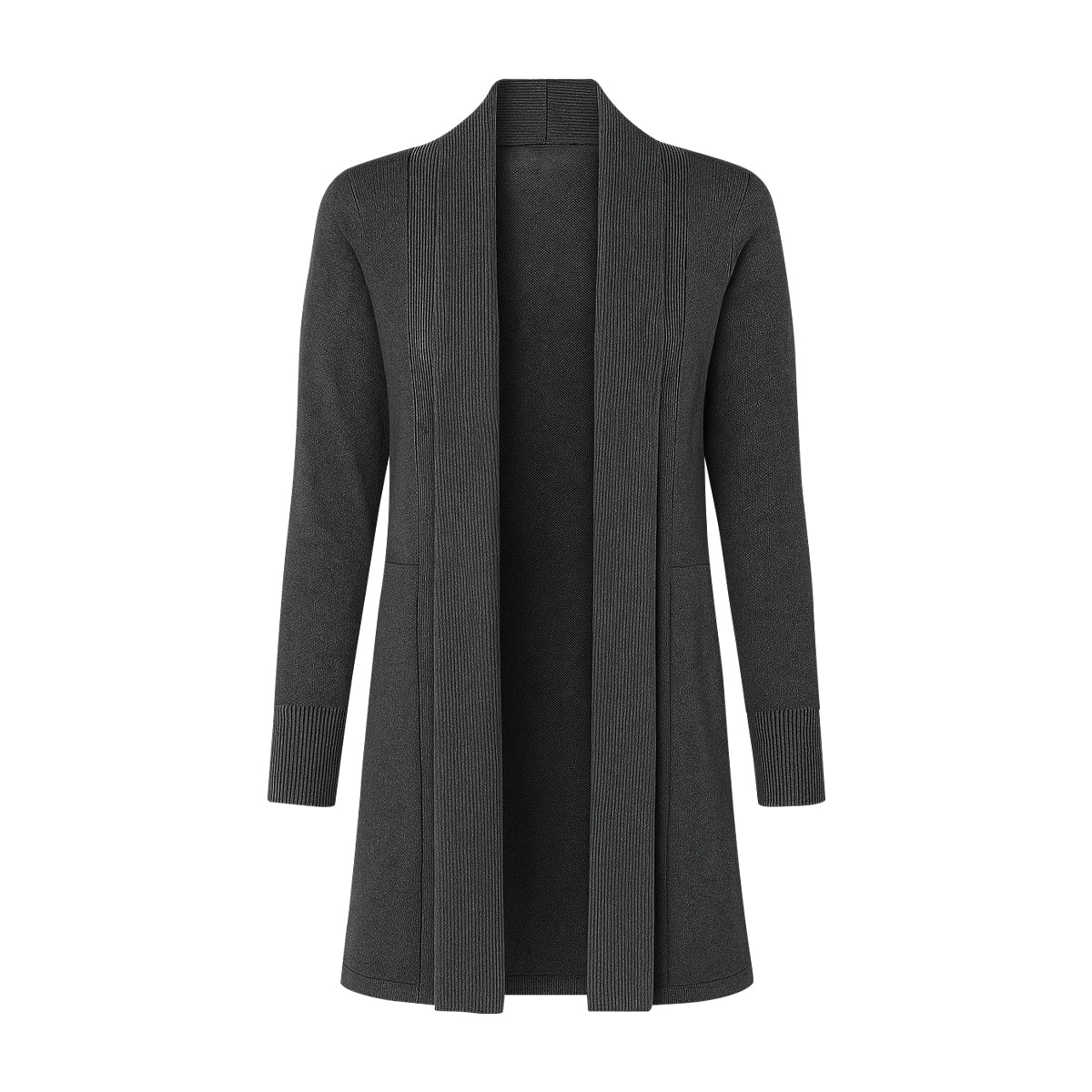 Womens Long Open Front Knit Lightweight Soft Cardigan Coat - Image 16