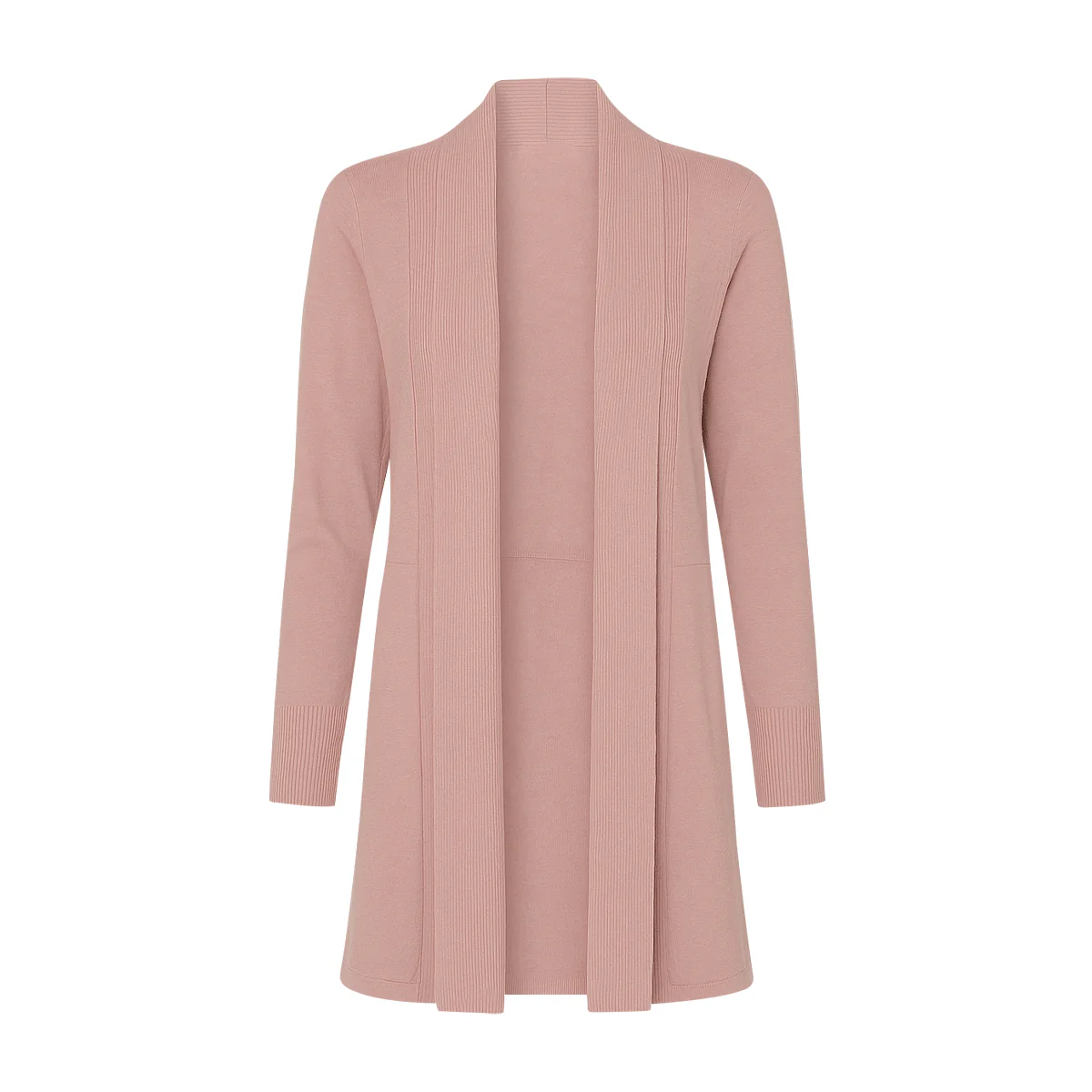 Womens Long Open Front Knit Lightweight Soft Cardigan Coat - Image 17