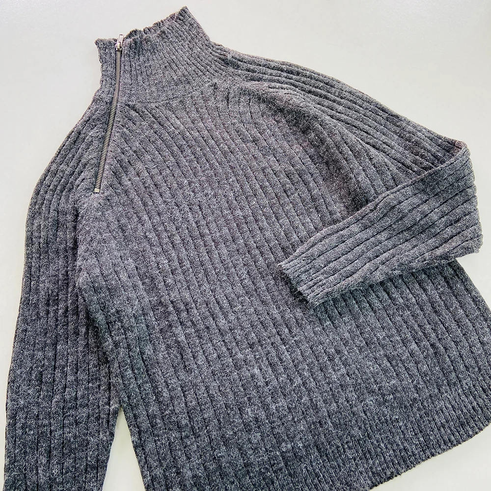 Womens Long Sleeve High Neck Ribbed Jumper Sweater - Image 12